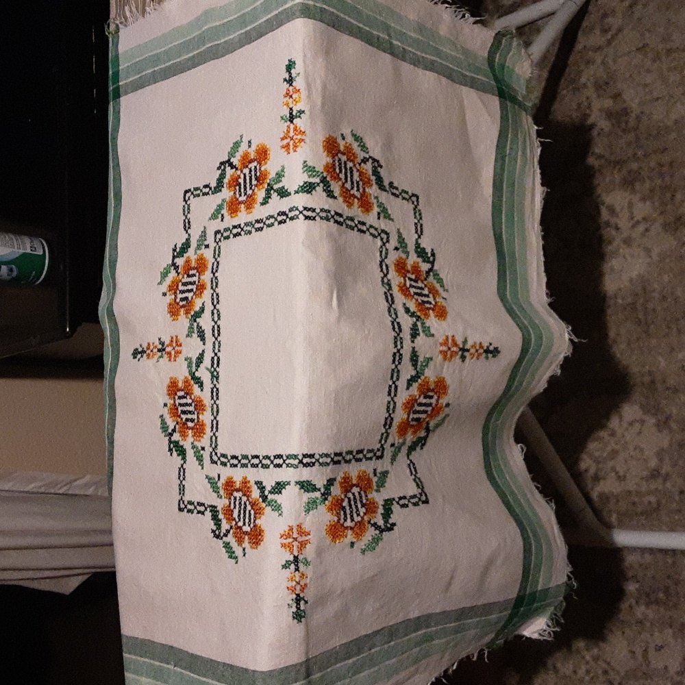 Hand Embroidered 30"x30" table cover